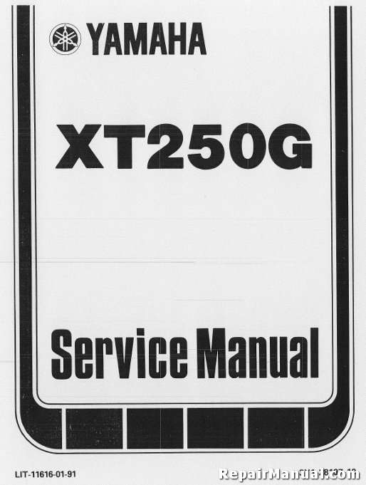 1980-1982 Yamaha XT250 Motorcycle Repair Service Manual