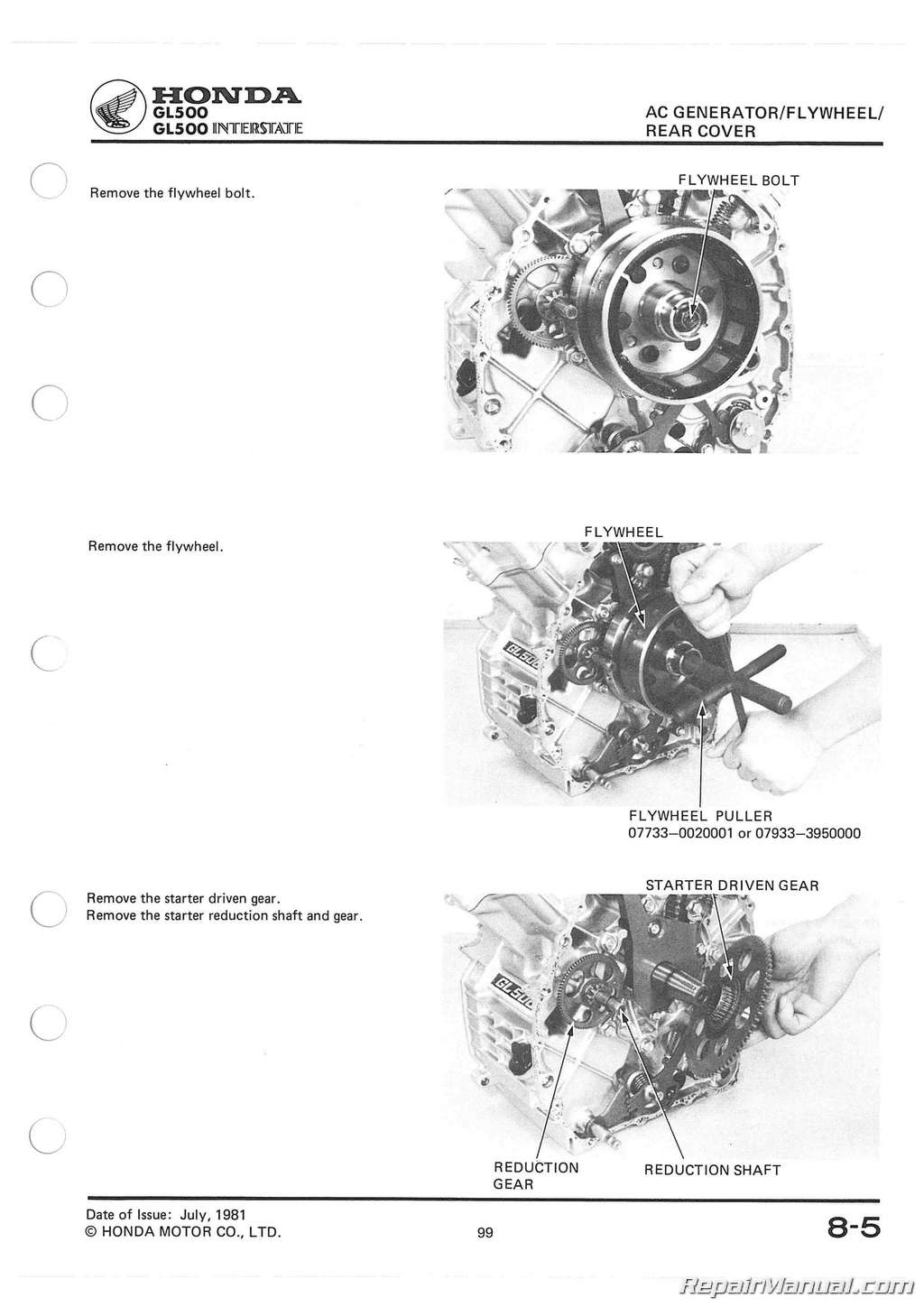 1982 Honda gl500 silverwing owners manual