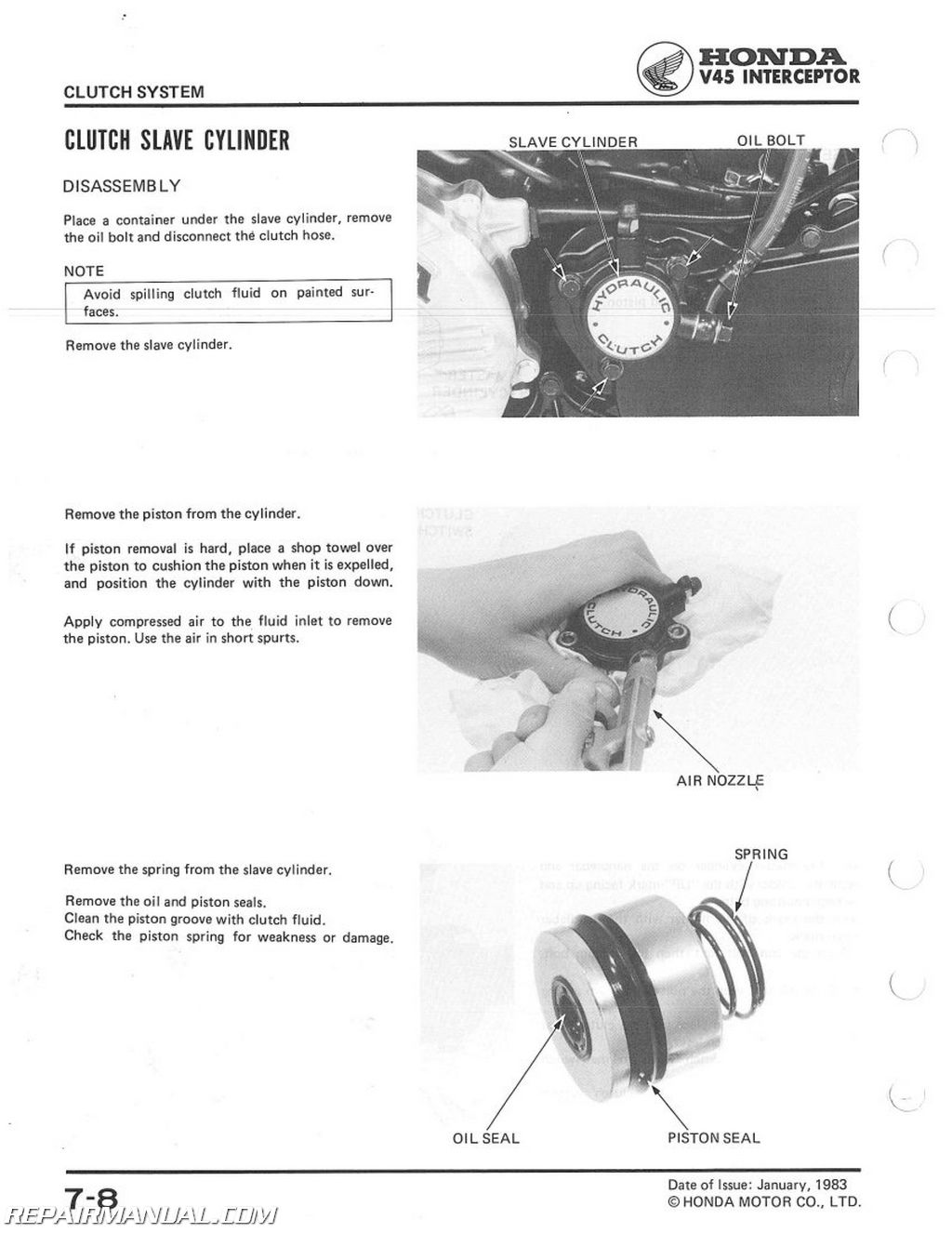 Honda vf700f interceptor service manual