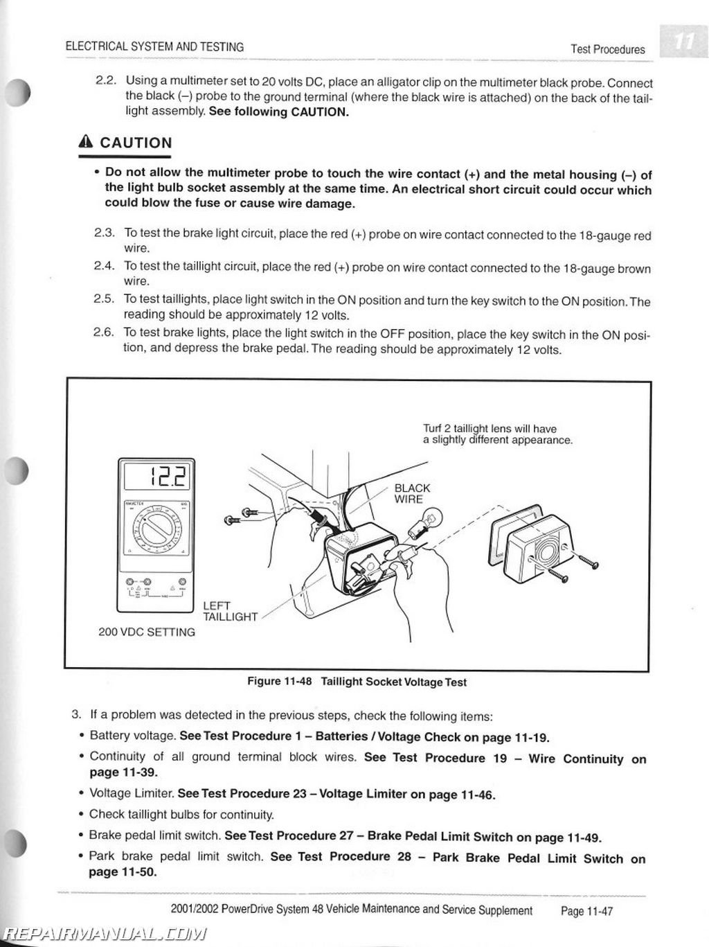 2001-2002 Club Car PowerDrive System 48 Maintenance And Service Manual