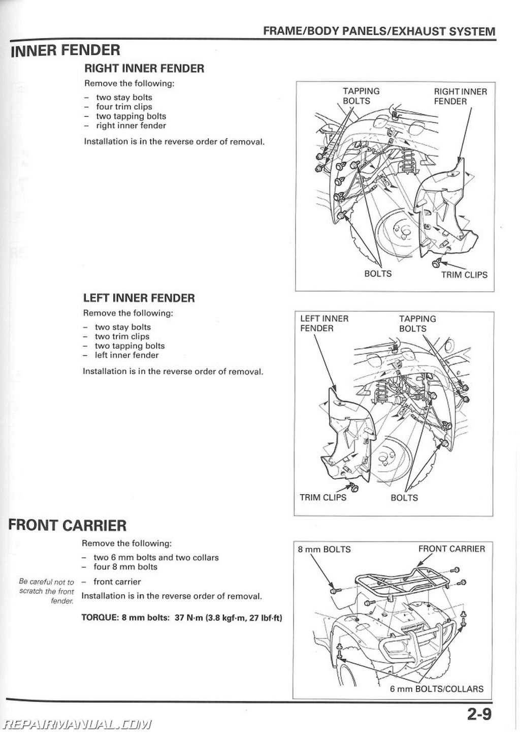 How do you access Honda ATV manuals online?