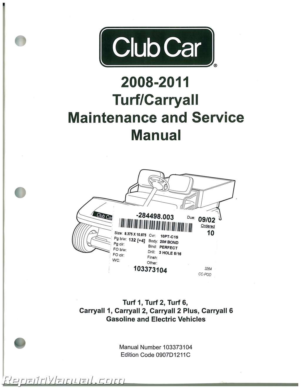 Gas Club Car Carryall 2 Wiring Diagram from www.repairmanual.com