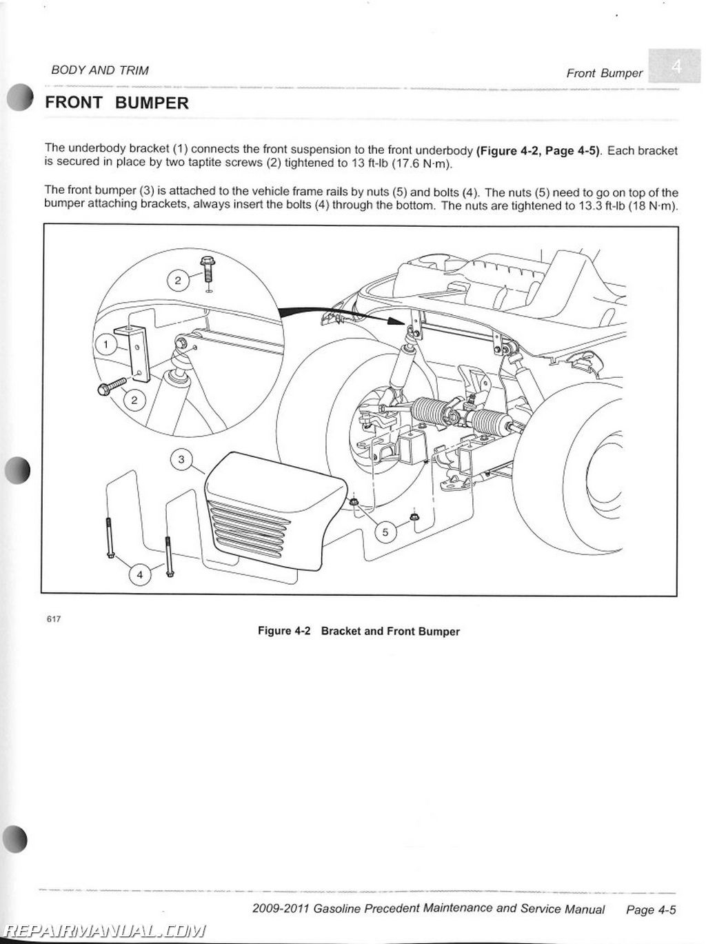 2009-2011 Club Car Gasoline Precedent Maintenance And Service Manual