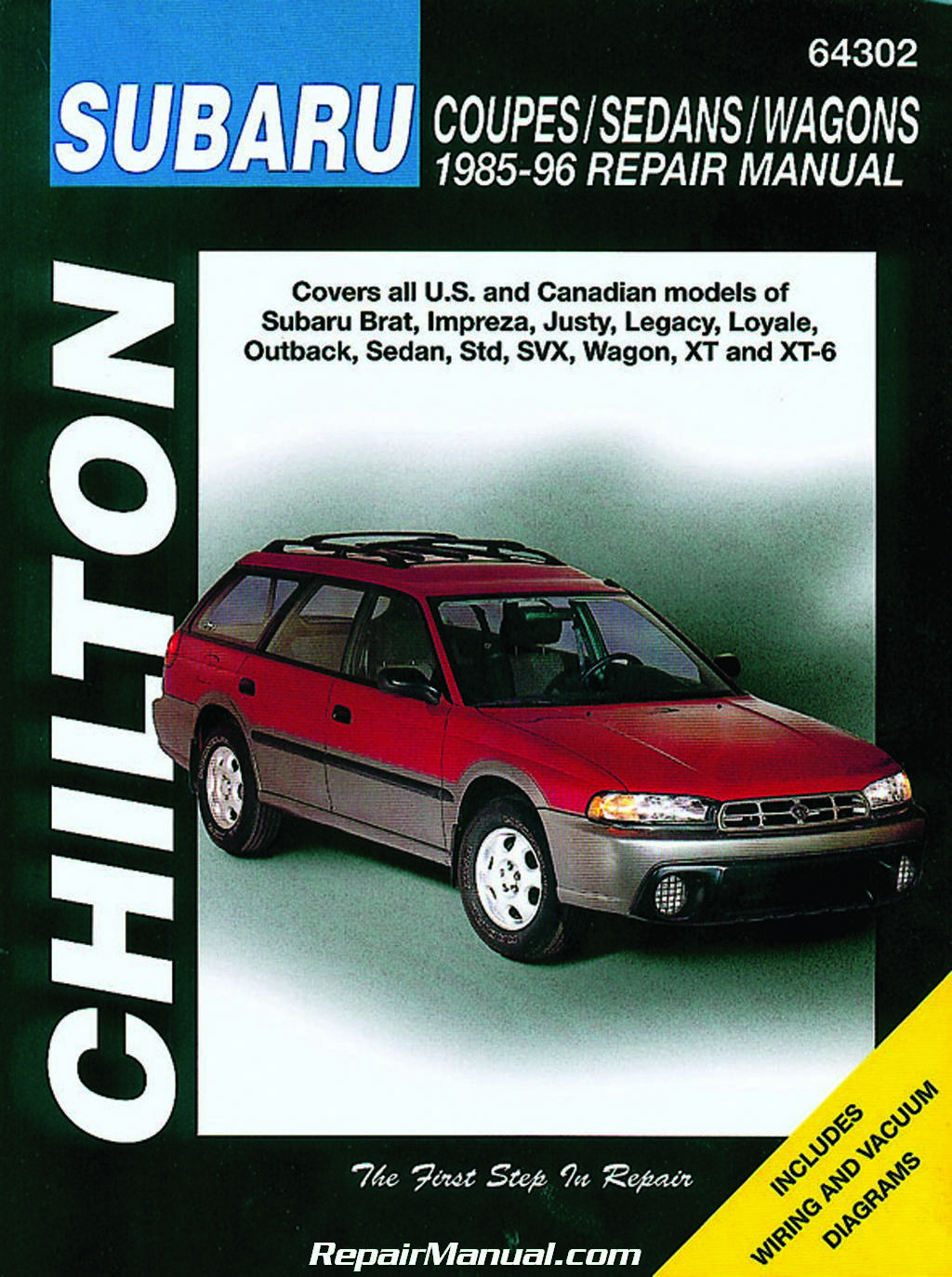 ... Loyale Outback Sedan Std SVX Wagon XT XT-6 1985-1996 Repair Manual