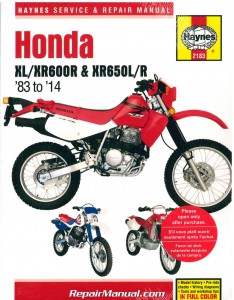 2012 Honda xr650l owners manual