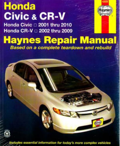 ... Haynes Honda Civic 2001-2010 CR-V 2002-2009 Auto Service Repair Manual