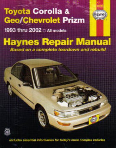 haynes repair manual 1999 toyota corolla #7