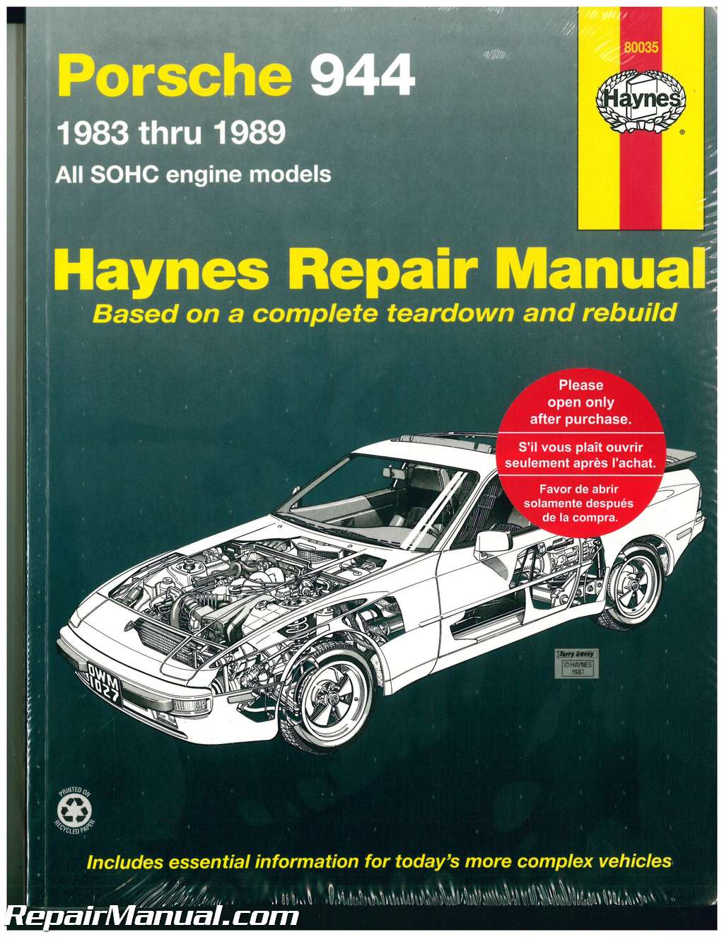 Haynes Porsche 944 1983-1989 Auto Repair Manual
