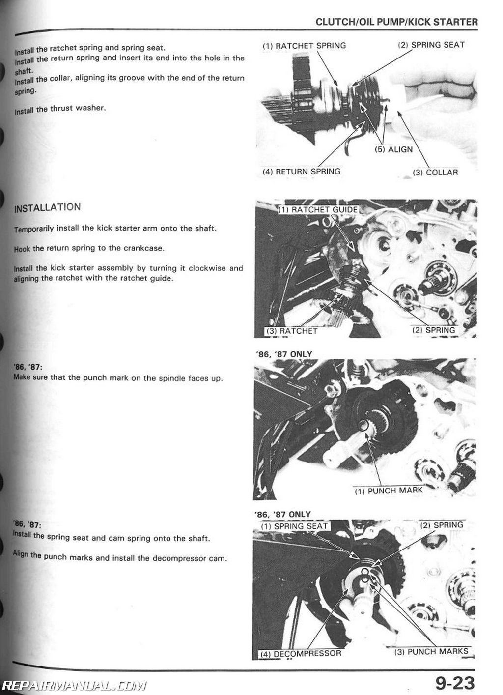 1986 Honda 350 fourtrax service manual #2
