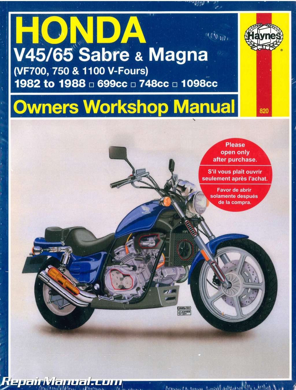Honda V45 V65 VF700 750 1100 Sabre Magna V-Fours 1982-1988 ...
