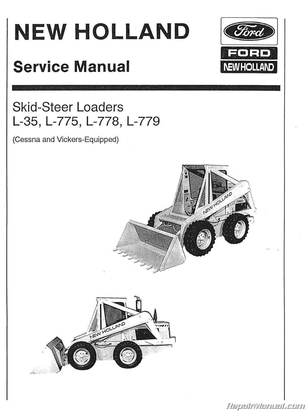 Ford New Holland L35 L775 L778 L779 Skid Steer Service Manual