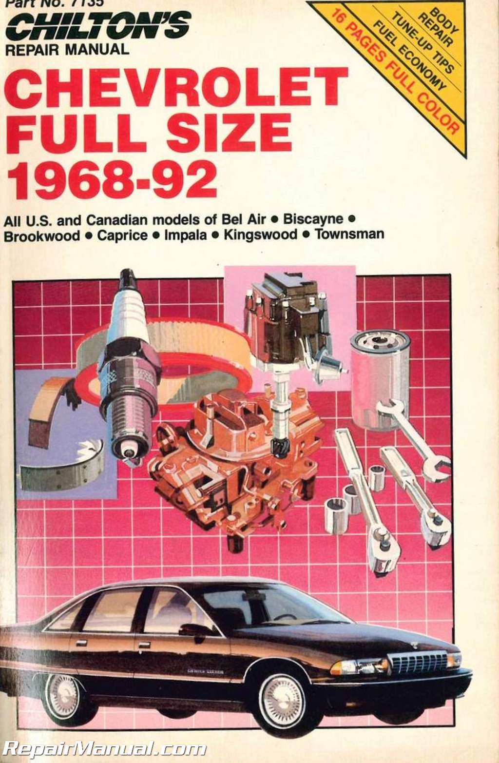 Used Chilton Chevrolet Full-Size Cars 1968-1992 Repair Manual