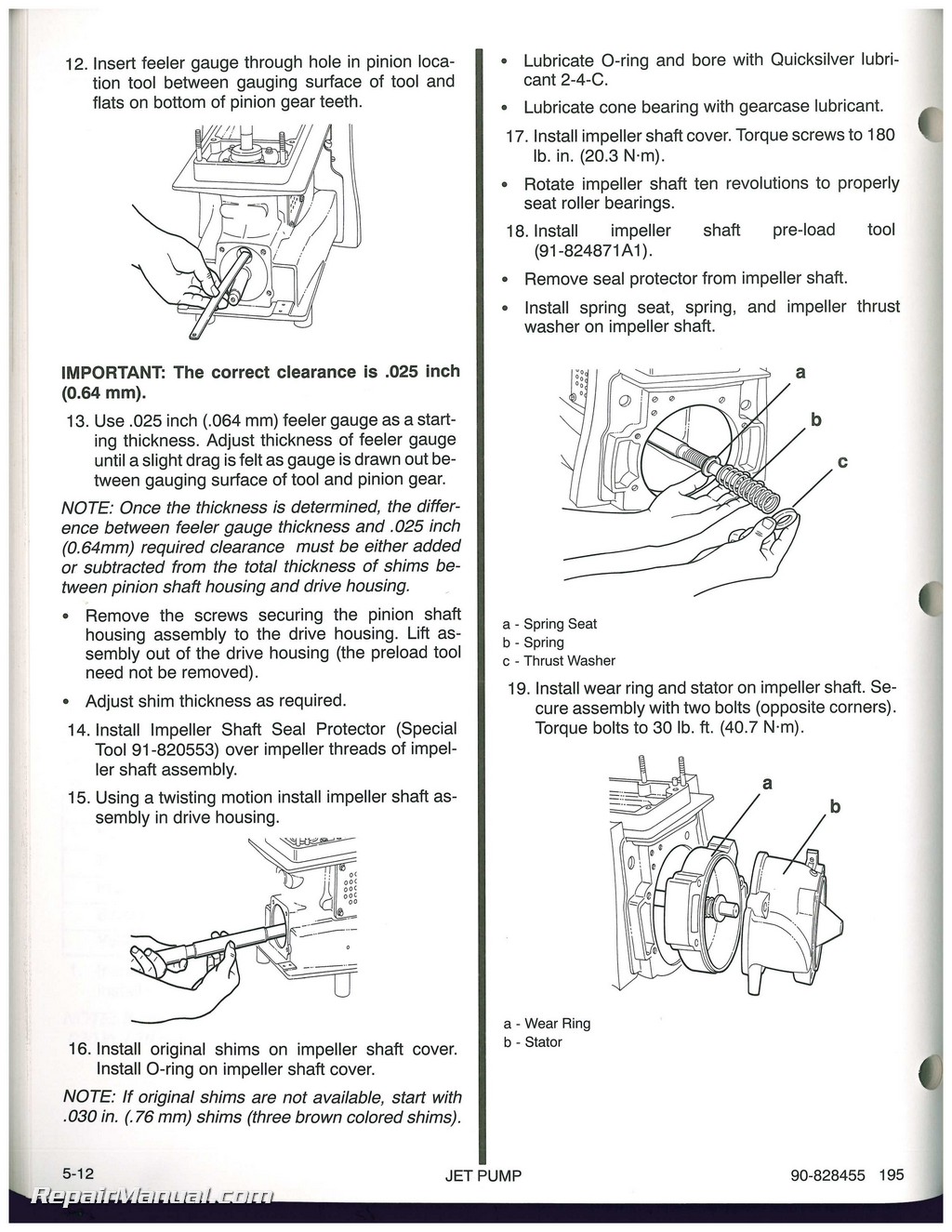Used 1995 Mercury 90  120 Sport Jet Engine Service Manual