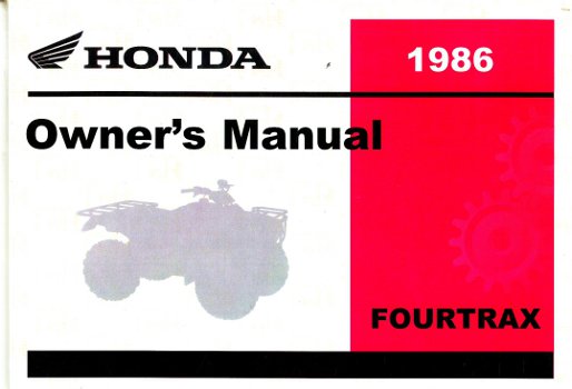 1986 Honda 350 fourtrax service manual #4