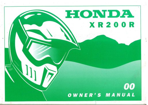 2000 Honda xr200r service manual #6