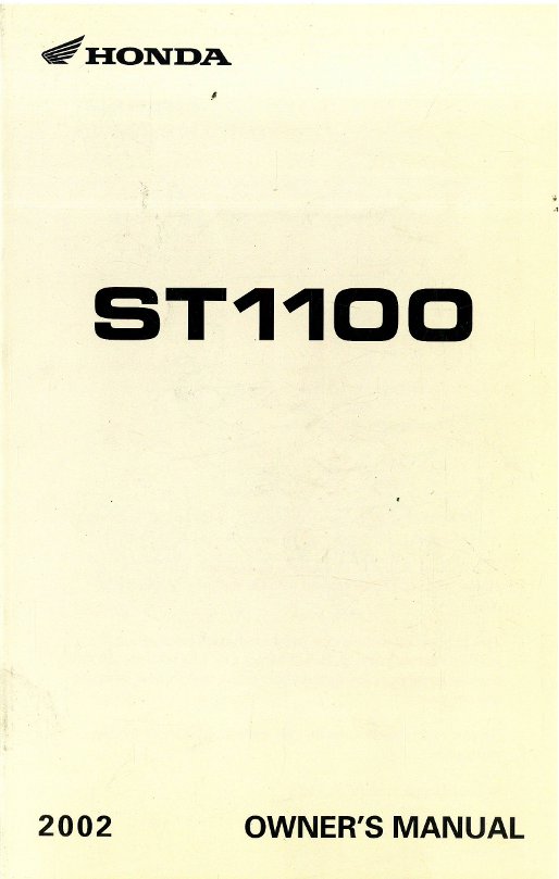 2002 Honda ST1100 Motorcycle Owners Manual