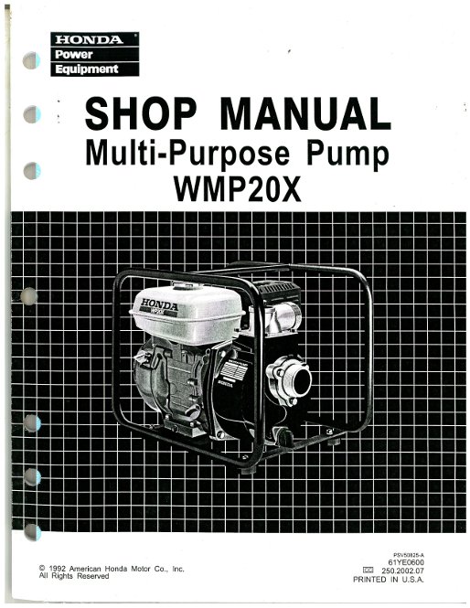 Honda wmp20x manual #2
