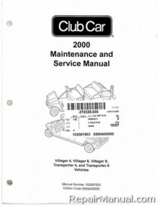 Official 2000 Club Car Transportation Service Manual