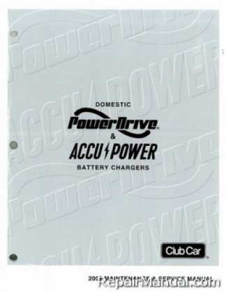 Official 2003 Club Car Domestic Battery Charger Domestic PowerDrive Battery Chargers Service Manual