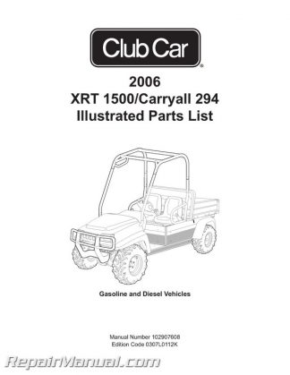 2006 XRT 1500 / Carryall 294 Golf Cart Illustrated Parts Manual