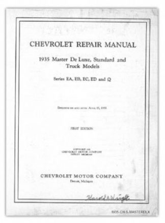 1935 Chevrolet Master De Luxe Standard and Truck Repair Manual