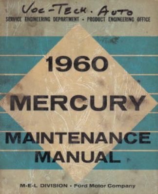 Ford Mercury Maintenance Manual 1960 Used