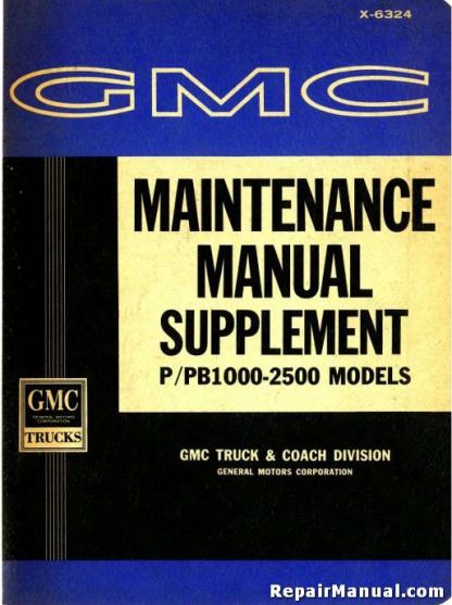 1963 GMC Truck Maintenance Manual Supplement