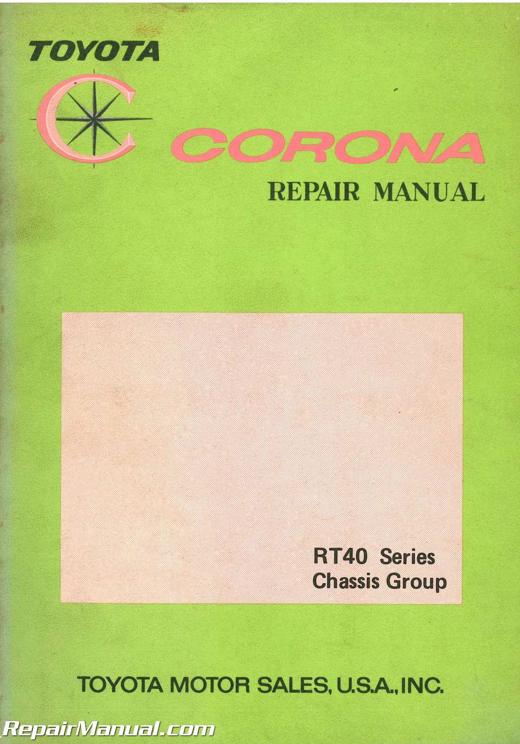 1970 Toyota Corolla Chassis Repair Manual Steering Suspension Brakes Shop