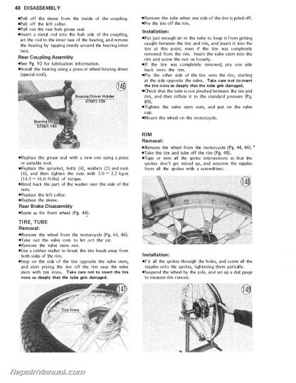 1971-1981 Kawasaki G5 KE100 Motorcycle Service Manual