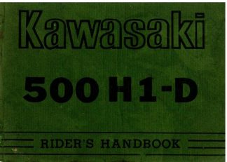 1973 Kawasaki 500 H1-D Motorcycle Owners Manual