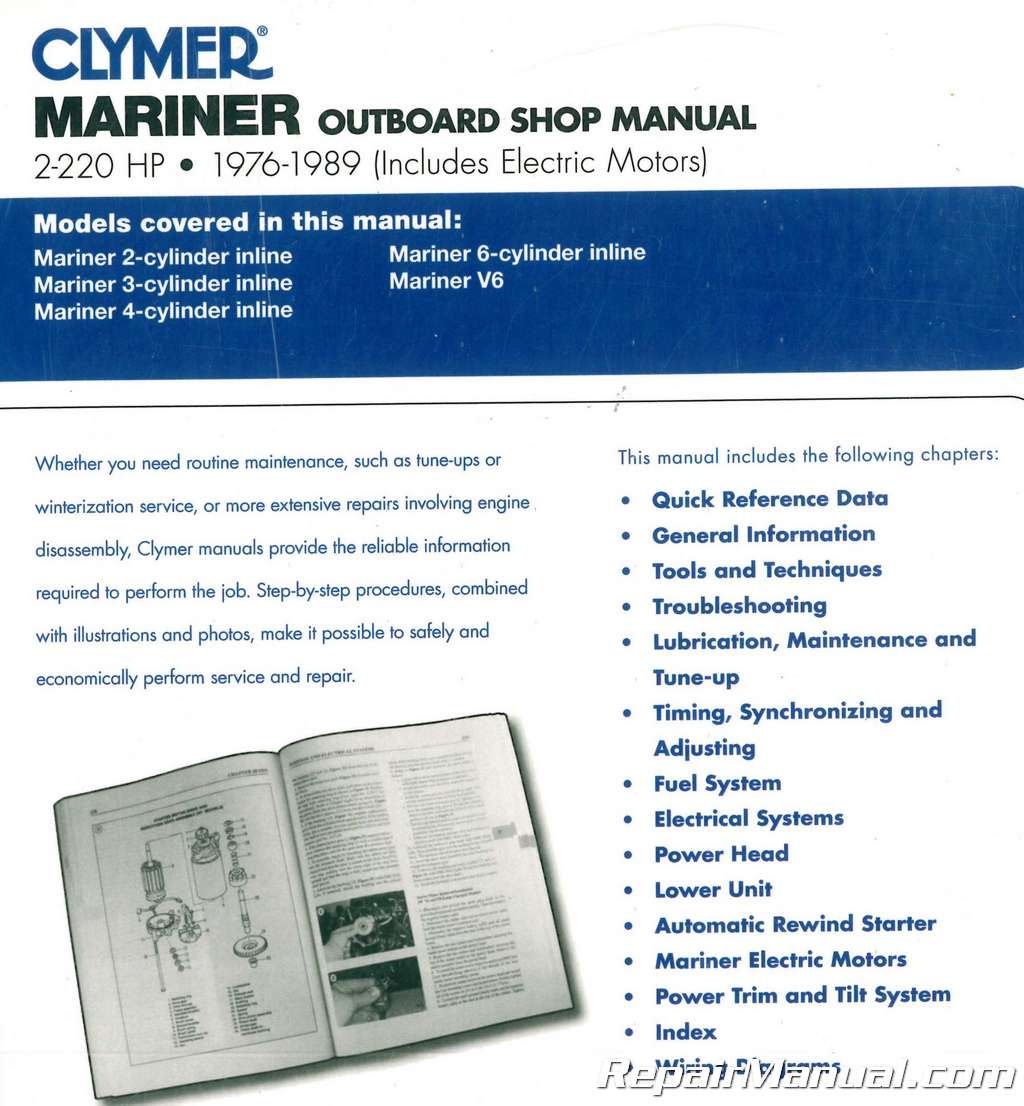 Clymer Manuals B790 Manual Tohatsu 2-Stroke Outboard Service Repair Made by Clymer Manuals 