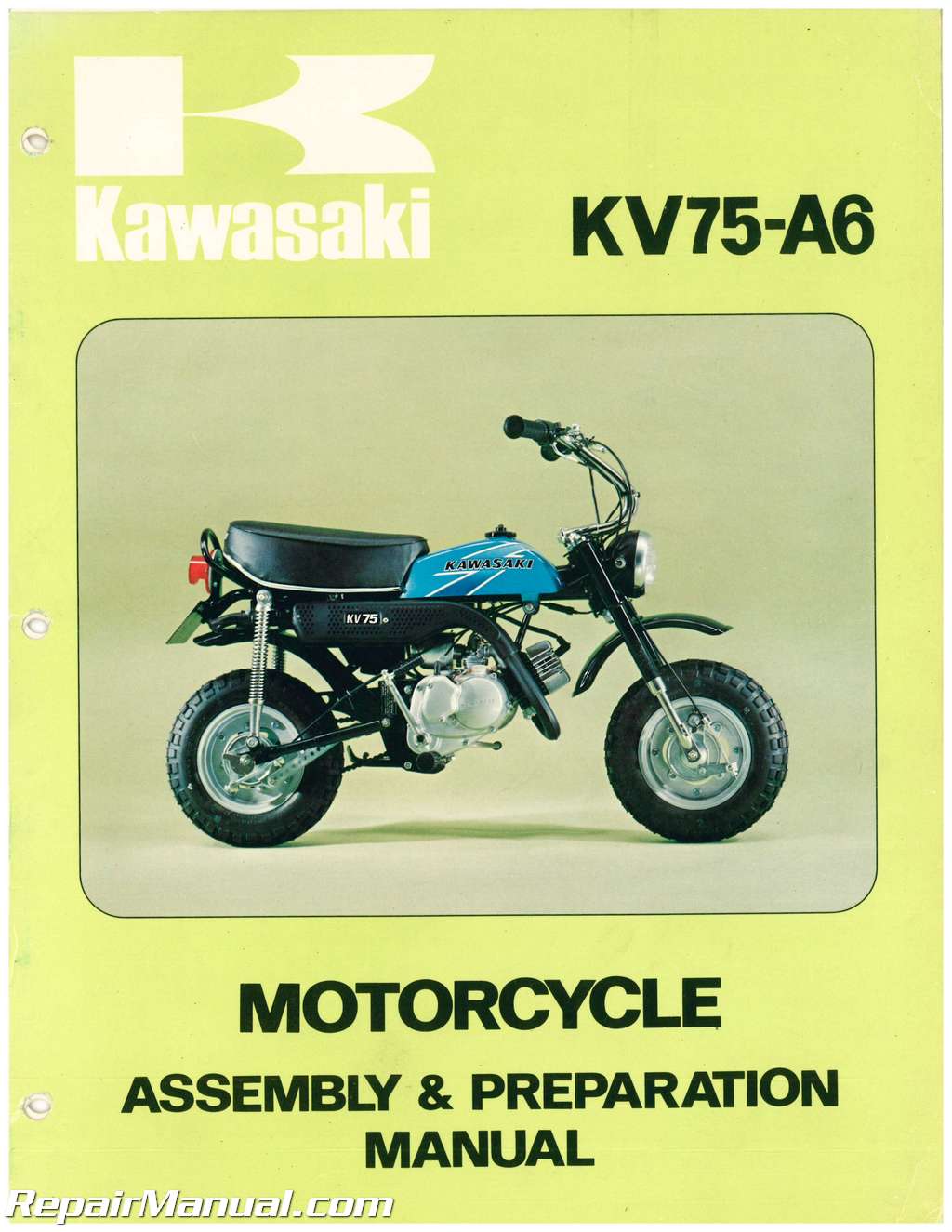 1977 Kawasaki KV75-A6 Motorcycle Assembly Preparation