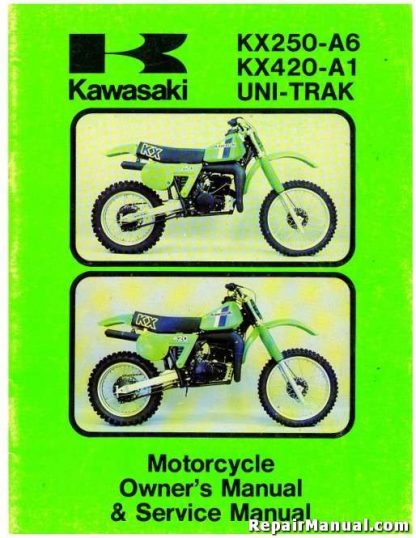 1980 Kawasaki KX250 KX420 Motorcycle Owners Service Manual