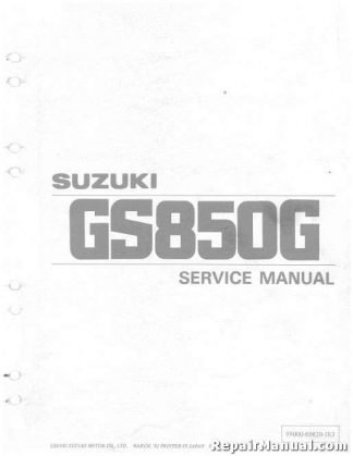 1980 Suzuki GS850GT GS850GLT GS850G Motorcycle Repair Manual