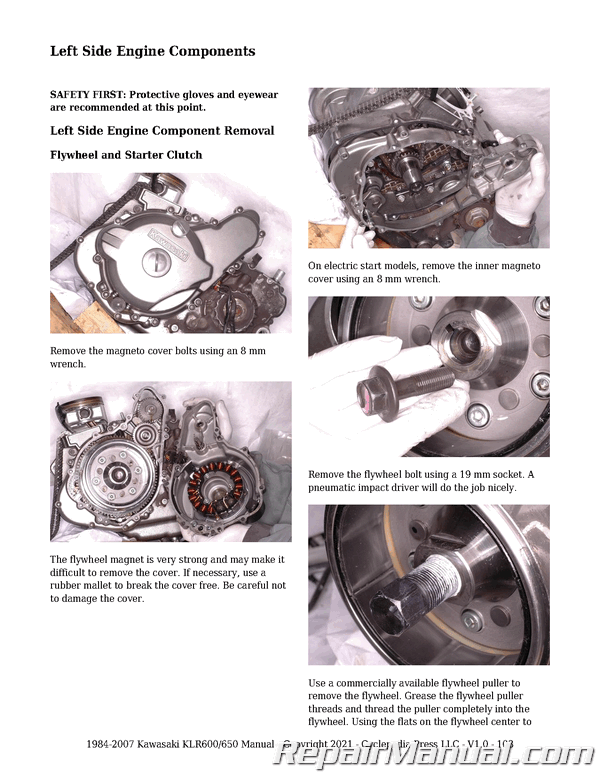 1984 Kawasaki KLR600 Service Repair Manual OEM 