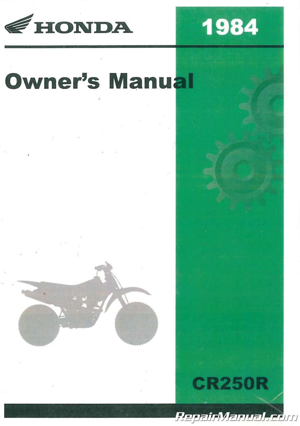 Honda Parts 1984-1989 CR250R List Catalog Motorcycle Manual 
