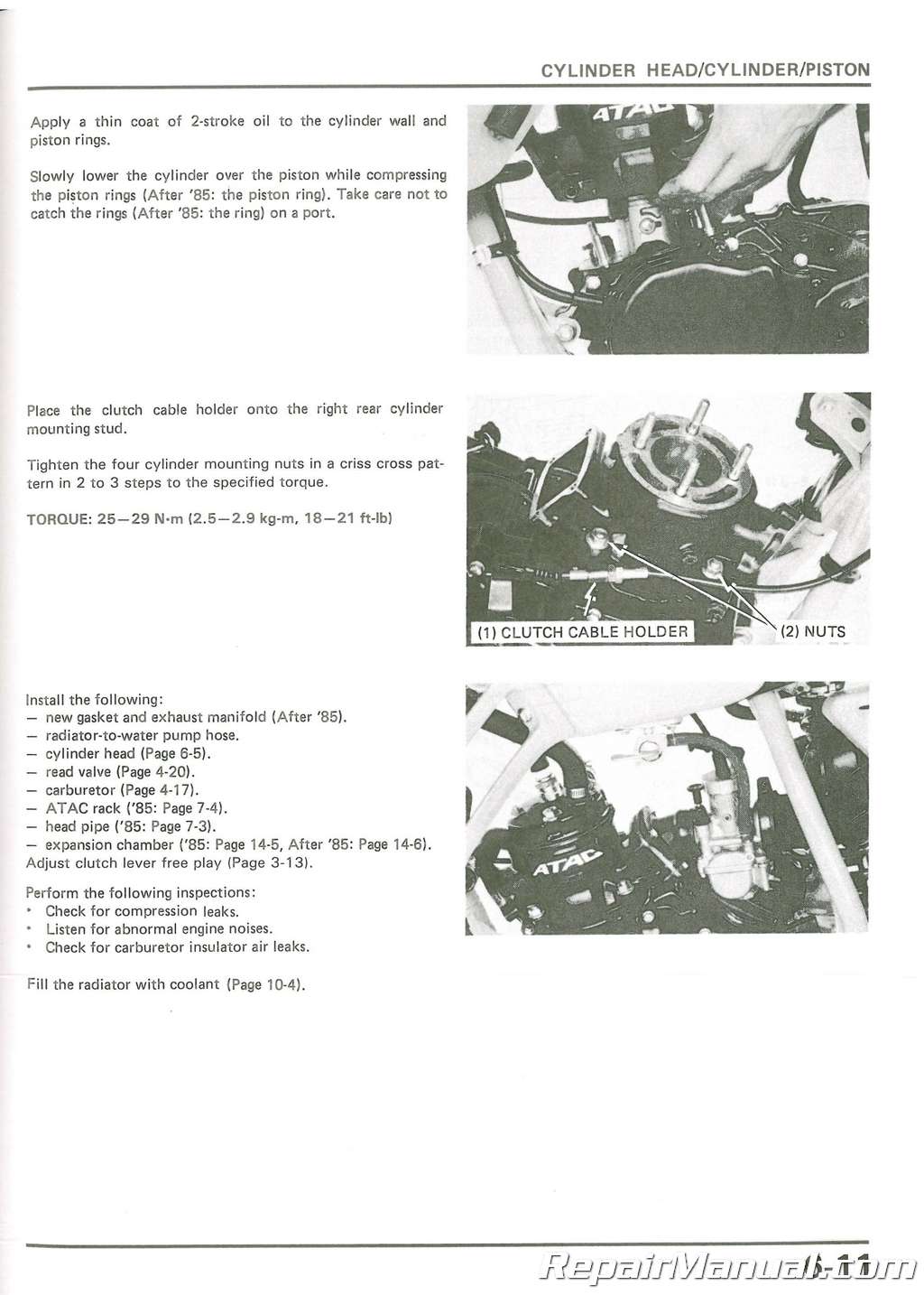 Used 1985-1993 Honda CR80R Service Manual U61GC410 