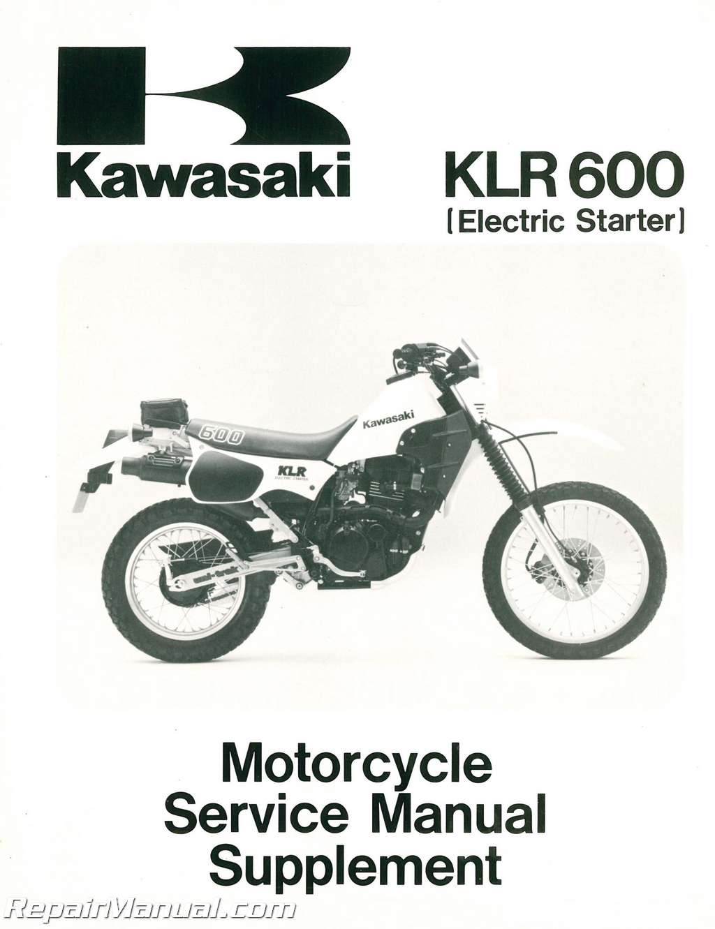 Genuine Kawasaki Dealer Service Repair Manual Supplement KLR600 KL600-B1 1985 85 