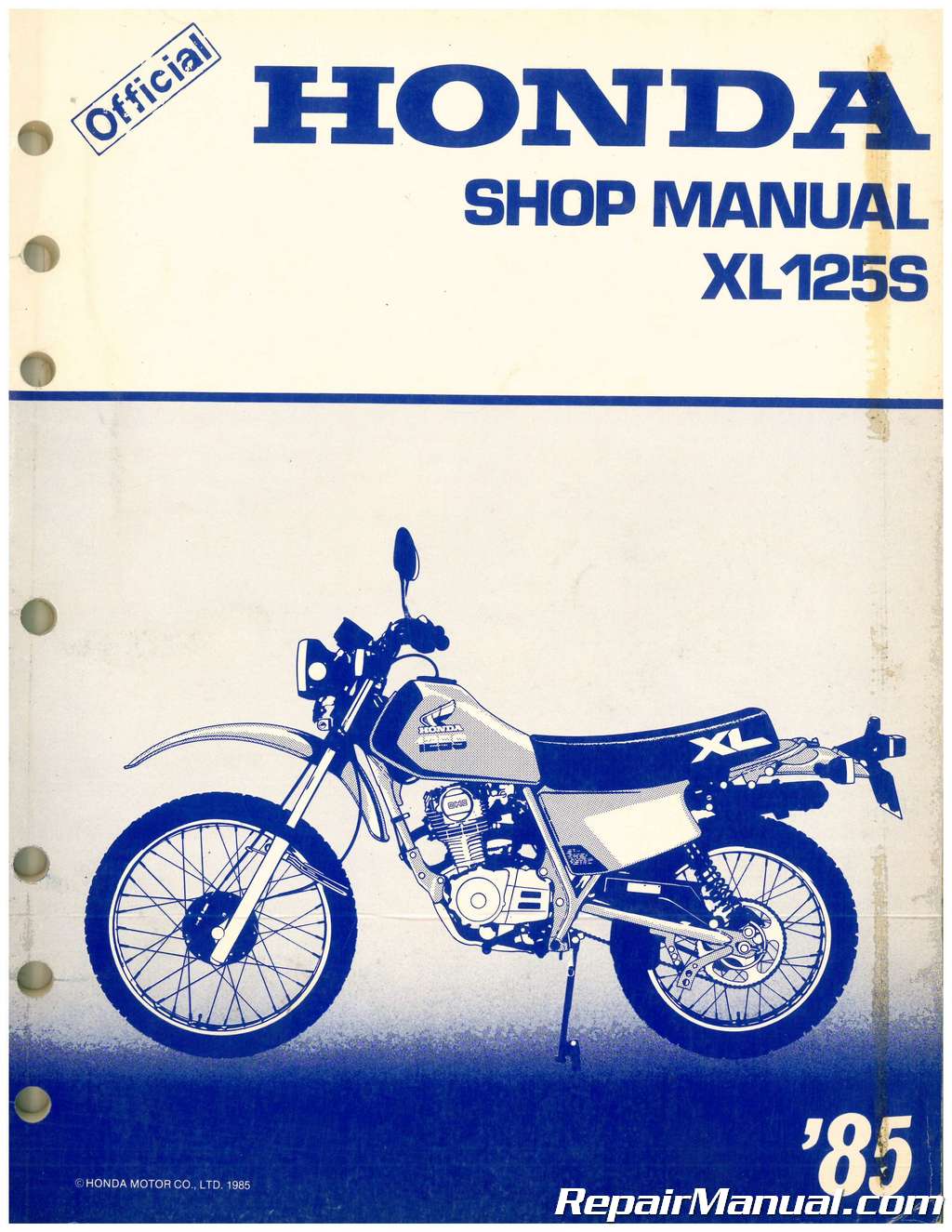 1985 Honda Xl125s Service Manual