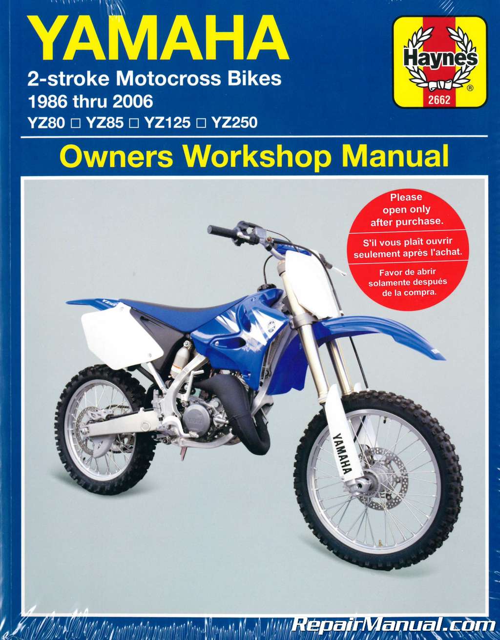 1986-2006 Yamaha YZ80 YZ85 YZ125 YZ250 Two Stroke Motorcycle Repair Manual