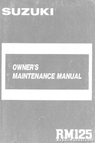 1987 Suzuki RM125H Motorcycle Factory Owners Manual