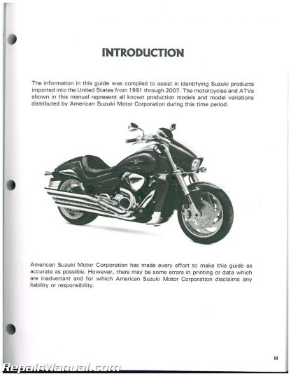 1991 – 2007 Suzuki Motorcycle ATV Identification Guide