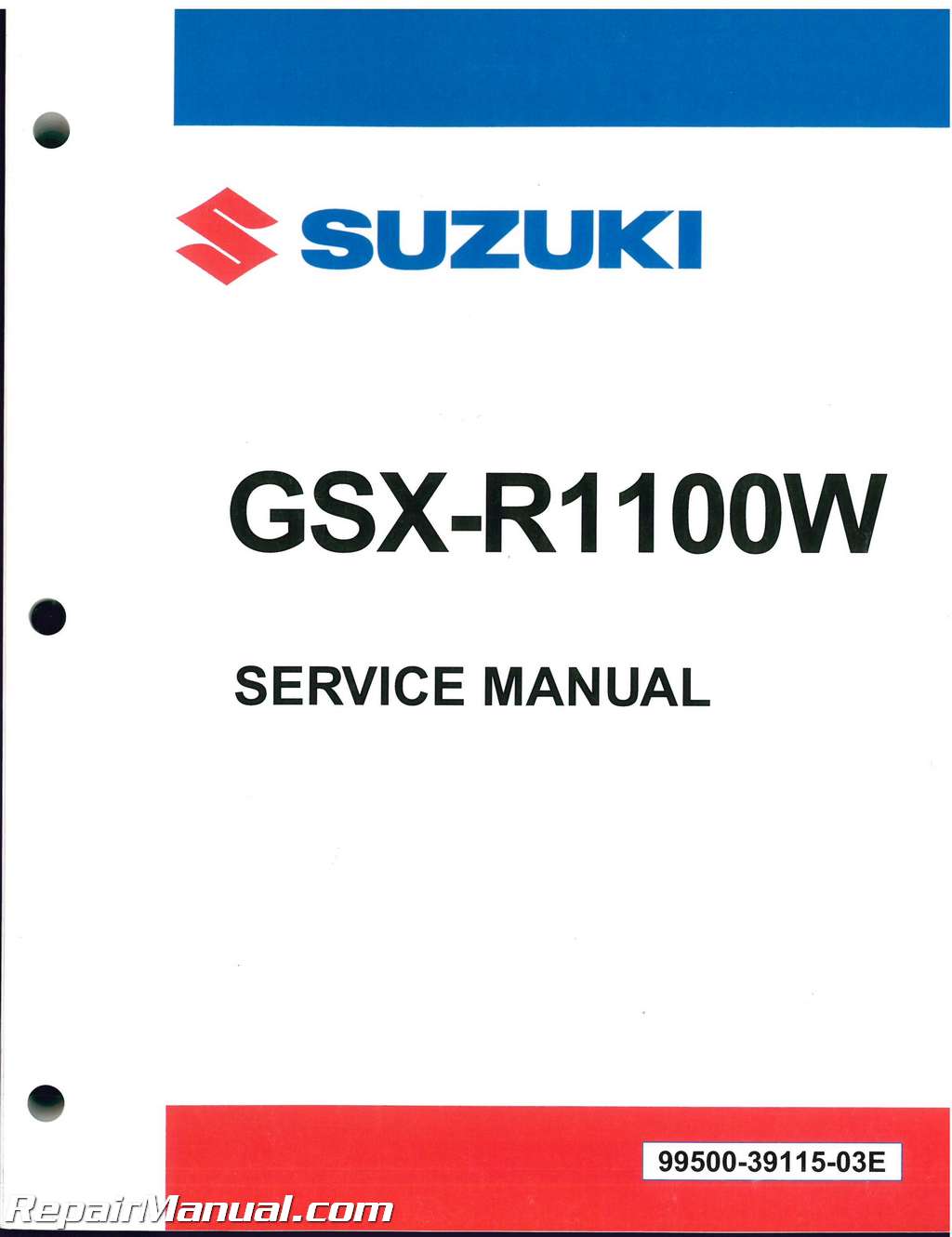 Genuine Suzuki GSXR 1100 W GSX-R1100W GSX-R1100 Service Manual 99500-39110-01E 