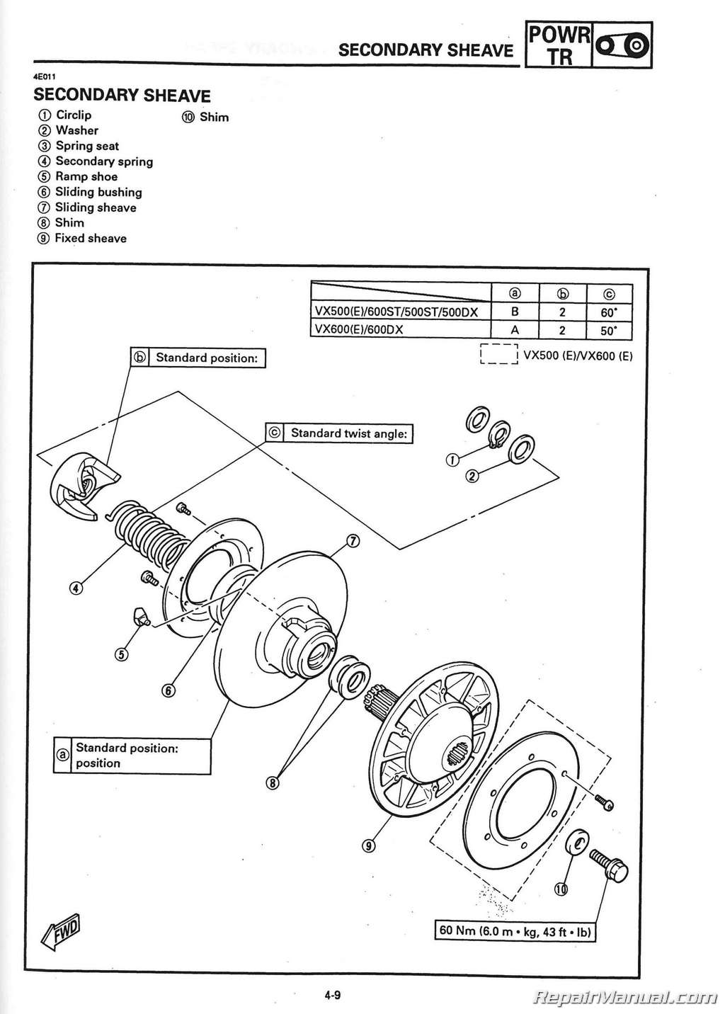 Yamaha Secondary Spring Chart