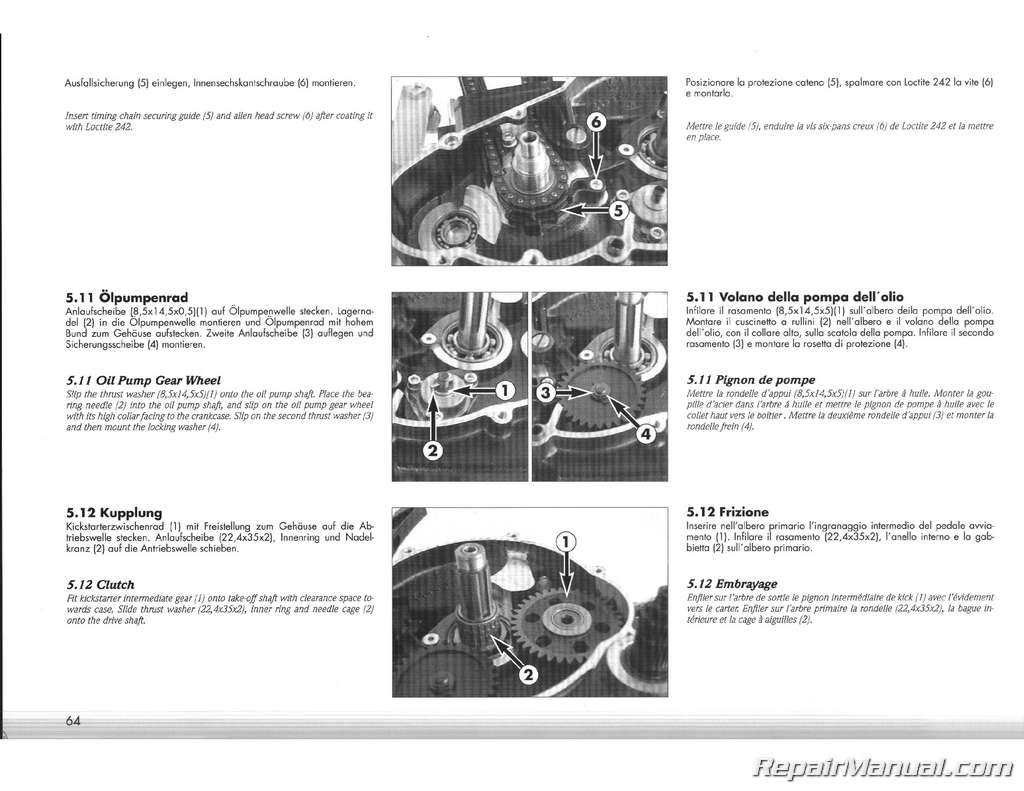 1995 Ktm 400 620 Lc4 Duke Motorcycle Engine Service Manual