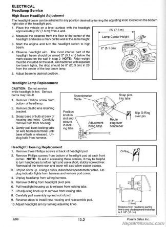 1996-2000 Polaris Sportsman 335 500 ATV Service Manual