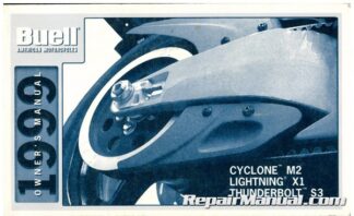 1999 Buell Cyclone M2 Lightning X1 Thunderbolt S3 Motorcycle Owners Manual Used