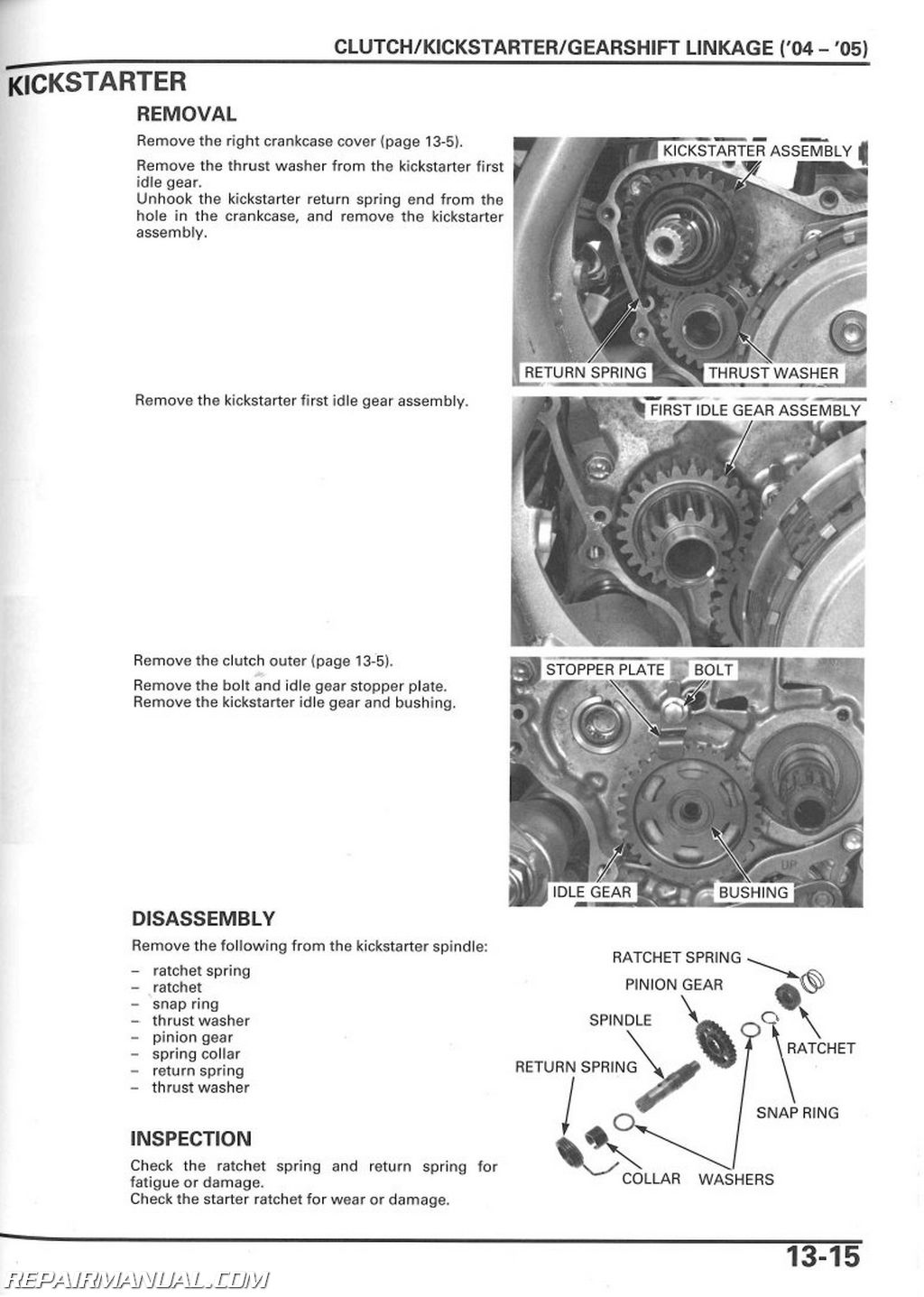 2004-2014 Honda TRX450R ER Sportrax ATV Service Manual ... stator wiring diagram 07 suzuki ltr 450 