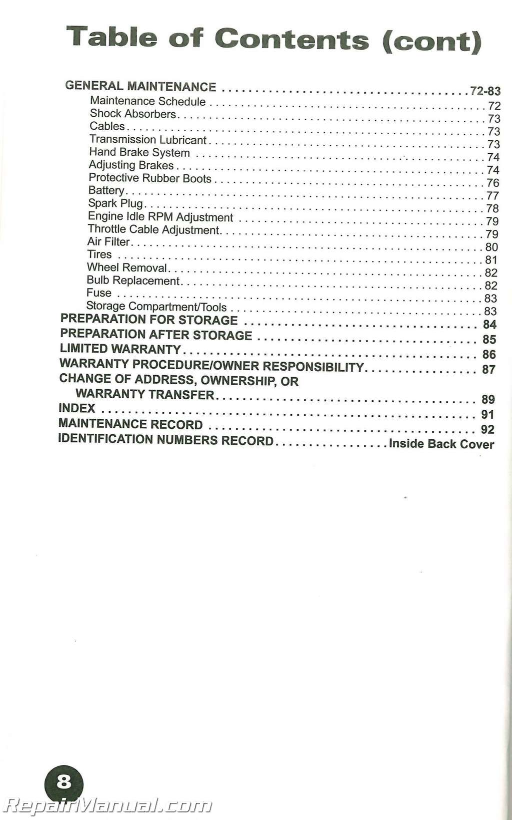 Arctic Cat Atv Spark Plug Chart