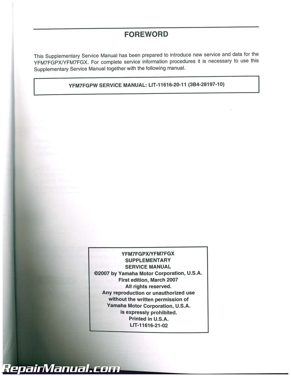 2006 yamaha raptor 700 service manual pdf